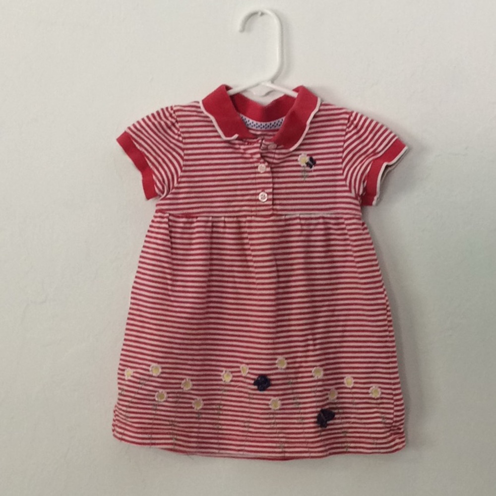 Red & White Striped Baby Dress